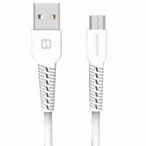 SWISSTEN datový kabel USB-A / micro USB, délka 1 m, bílá barva Barva: Bílá