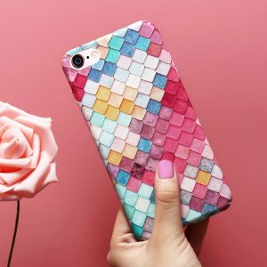 Plastový kryt na iPhone 6 Plus/ 6S Plus – barevná mřížka