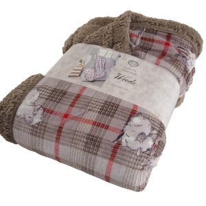 B.E.S. – Petrovice, s.r.o. Deka s beránkem mikroflanel Woods, dárkové balení – ovečky Rozměr: 150×210