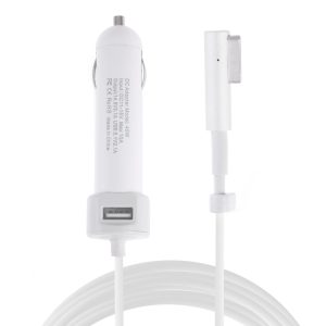 NoBrand 45W Nabíječka na MacBook do auta + USB – magsafe