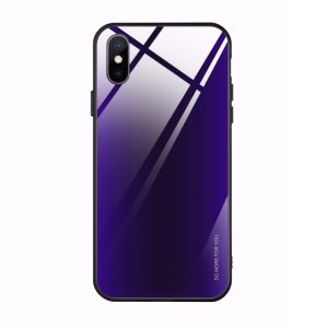 Gradient kryt s tvrzeným sklem na iPhone XR – fialovo-černý