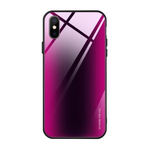 Gradient kryt s tvrzeným sklem na iPhone XR – růžovo-černý