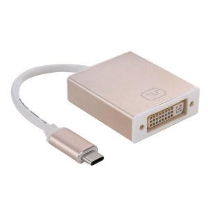 Redukce USB-C (samec) / DVI (samice) – zlatá