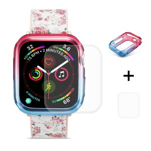 Kryt + 3D sklo pro Apple Watch 40mm – růžovo-modrá