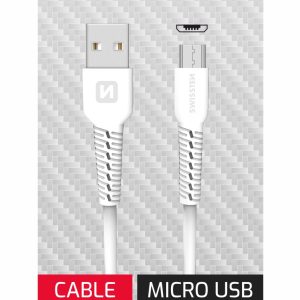 SWISSTEN datový kabel USB/Micro USB 1,2 m bílý (samoprodavač)