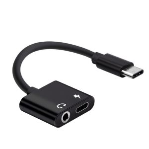Redukce z USB-C na USB-C a 3.5mm jack – černá
