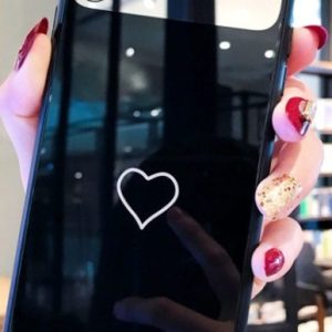 Kryt Glass & Mirror Love na iPhone SE 2020/ 7/ 8 – černá