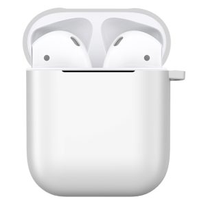 Matný plastový obal s karabinou pro Airpods – bílá