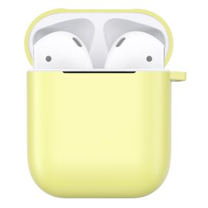 Matný plastový obal s karabinou pro Airpods – žlutá