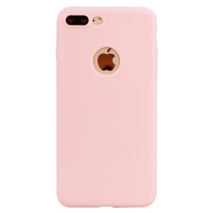 Obal s výřezem na logo na iPhone 7 Plus/ 8 Plus – Candy Pink