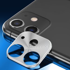 Kovový rámeček na zadní kameru iPhone 11 – stříbrná