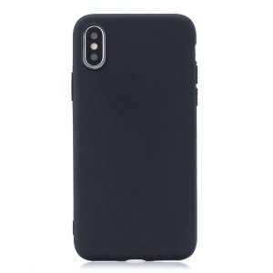 Matný silikonový obal na iPhone XR – Candy Black