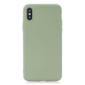 Matný silikonový obal na iPhone XR – Pea Green