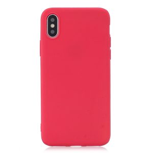Matný silikonový obal na iPhone XS Max – Red
