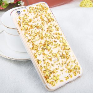 Kryt s flitry platinum na iPhone 6/ 6S – zlatá