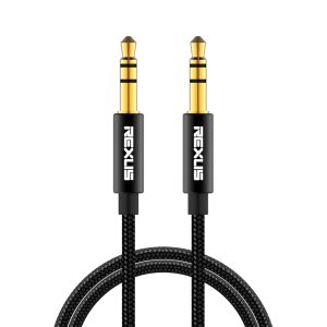 Odolný audio kabel Rexlis 3.5mm jack (5 m) – černá