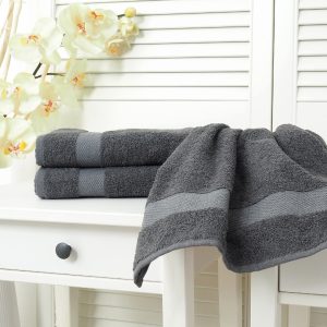 B.E.S. – Petrovice, s.r.o. Bavlněný froté ručník Adria – Antracitový Rozměr: 30 x 50