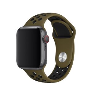 eses Silikonový řemínek pro Apple Watch – Zeleno černý, S, M, L – 38mm, 40mm, 41mm