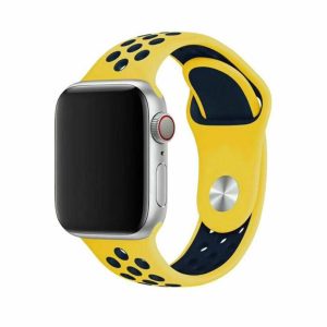 eses Silikonový řemínek pro Apple Watch – Žlutý a tmavě modrý, S, M, L – 38mm, 40mm, 41mm