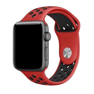 eses Silikonový řemínek pro Apple Watch – Červeno černý, S, M, L – 42mm, 44mm, 45mm, 49mm