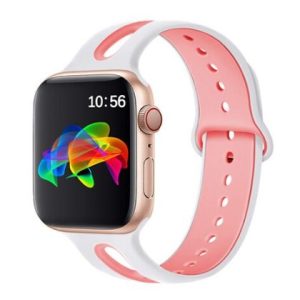 eses Dvoubarevný řemínek pro Apple Watch – Bílo růžový 38mm, 40mm, 41mm