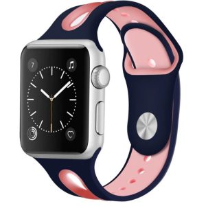 eses Dvoubarevný řemínek pro Apple Watch – Modro růžový 38mm, 40mm, 41mm