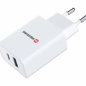 SWISSTEN síťový adaptér power delivery 30W 1x USB-C + 1x USB