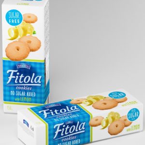 FITOLA LEMON Křehké sušenky s kousky citronové kůry bez přidaného cukru 130 g