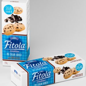 FITOLA CHOCOLATE Křehké sušenky bez přidaného cukru s čokoládou bez cukru 150 g
