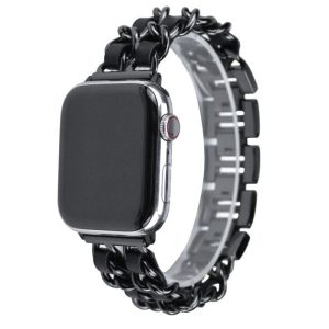 eses Kovový řetízkový řemínek propletený pro Apple Watch – Černý 42mm, 44mm, 45mm, 49mm