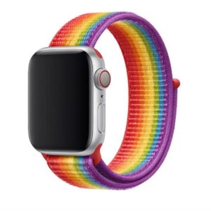 eses Nylonový řemínek pro Apple Watch – Duhový 42mm, 44mm, 45mm, 49mm