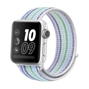 eses Nylonový řemínek pro Apple Watch – Modro zelený proužek 38mm, 40mm, 41mm