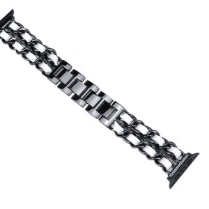 eses Kovový řetízkový řemínek propletený pro Apple Watch – Černo bílý 38mm, 40mm, 41 mm