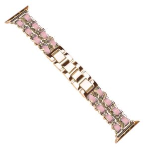 eses Kovový řetízkový řemínek propletený pro Apple Watch – Růžová zlatá a růžová 38mm, 40mm, 41 mm