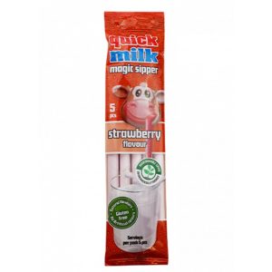 AMYLON Quick Milk Magická brčka do mléka, jahoda 5x 6g