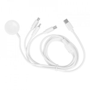 Datový kabel iPhone 4v1 – Lightning, Apple Watch 3, USB-C, Micro USB, bílá