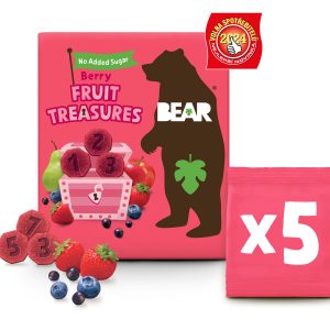 BEAR Fruit Treasures Berry jahoda a borůvka 5x 20g
