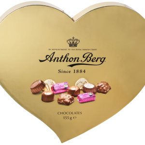 Anthon Berg luxusní bonboniéra ve tvaru srdce zlatá 155 g