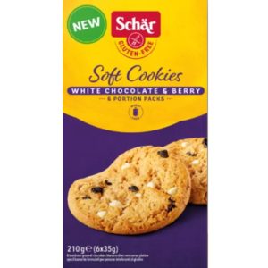 Schar Schär Soft Cookie White chocolate and berry  čokoládové sušenky bez lepku 210 g (6x35g)