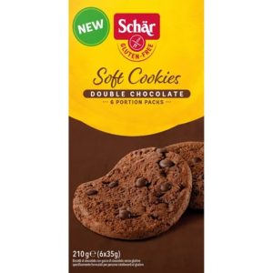 Schar Schär Soft Cookie Double chocolate čokoládové sušenky bez lepku  210 g (6x35g)