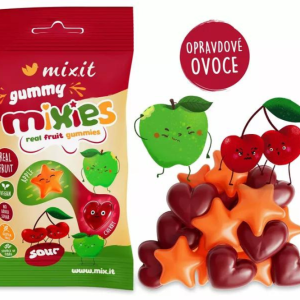 MIXIT Gummy Mixies – Jablko & třešeň – přírodní želé bonbóny 35 g