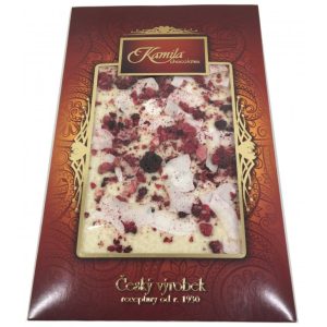 Kamila Chocolates Bílá čokoláda s kokosem,  malinami a ostružinami 70 g DMT 09/24
