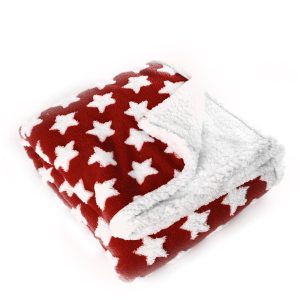 B.E.S. – Petrovice, s.r.o. Deka s beránkem Wish mikroflanel dárkové balení – červená s hvězdičkami Rozměr: 130×160