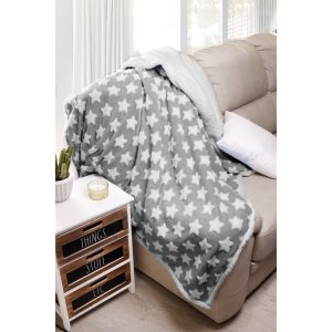 B.E.S. – Petrovice, s.r.o. Deka s beránkem Wish dárkové balení – šedá s hvězdičkami Rozměr: 130×160