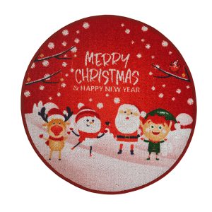 B.E.S. – Petrovice, s.r.o. Kulatý vánoční kobereček průměr 80cm – Merry Christmas tančící postavičky