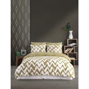 B.E.S. – Petrovice, s.r.o. Povlečení BAVLNA RENFORCE GOLD – Waves Yellow Rozměr: 140 x 200 + 70 x 90