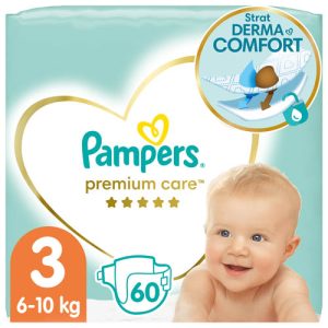 Pampers Premium Care Value Pack Dětské jednorázové pleny vel. 3 (60 ks)