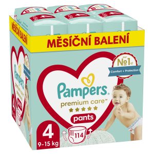 Pampers Premium Care Měsíční balení plenkových kalhotek vel. 4 (114 ks)