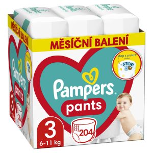 Pampers Pants Měsíční balení plenkových kalhotek vel. 3 (204 ks)