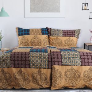 B.E.S. – Petrovice, s.r.o. Bavlněné krepové povlečení české výroby – Brown cube Rozměr: 140 x 200 + 70 x 90